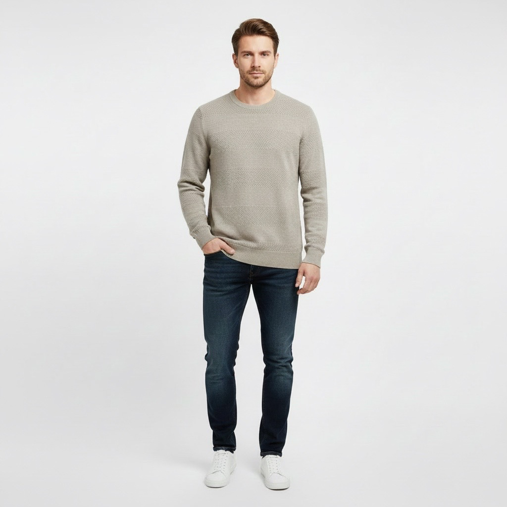 Sweater Gris Claro con Cashmere
