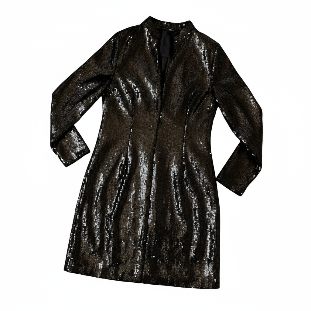 Vestido Cocktail Lentejuelas Negro
