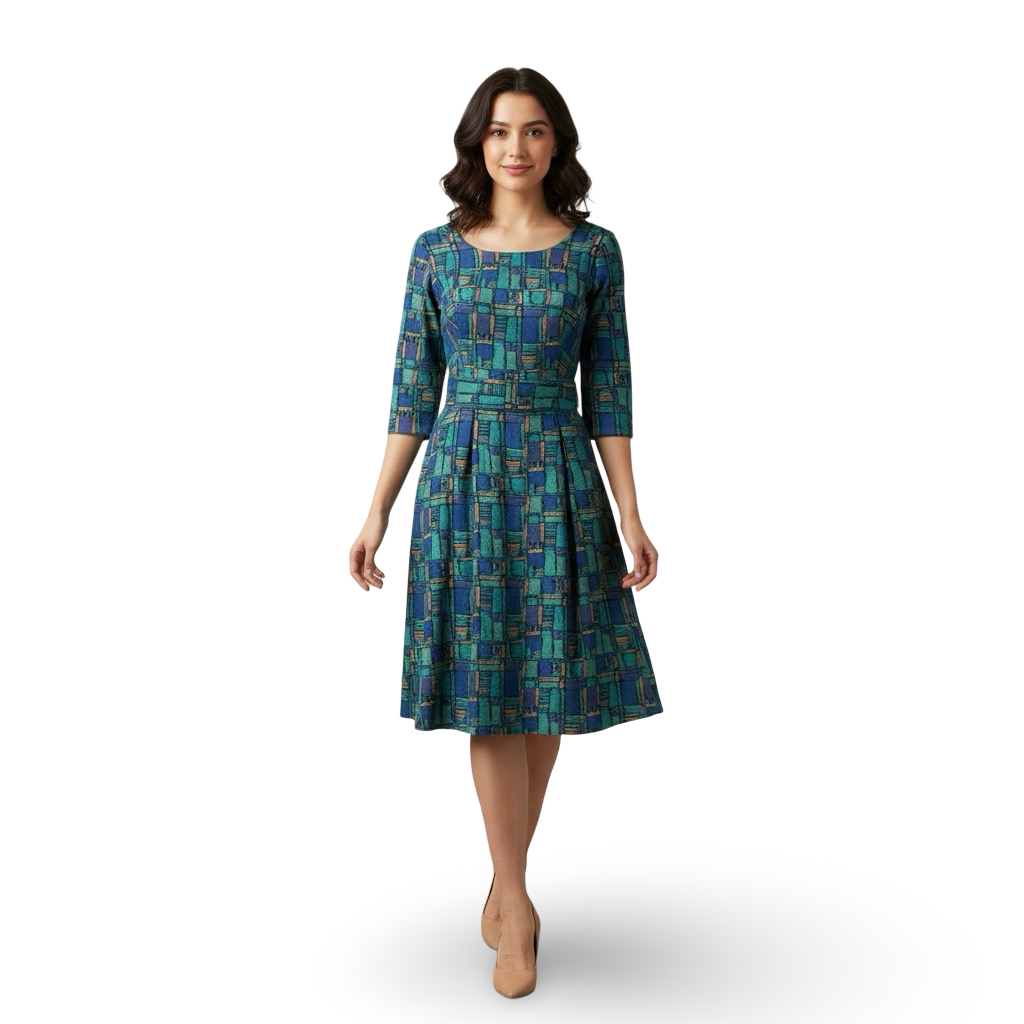 Vestido VNTG Estampado Geométrico
