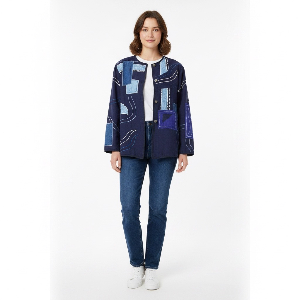 Chaqueta VNTG Patchwork Azul