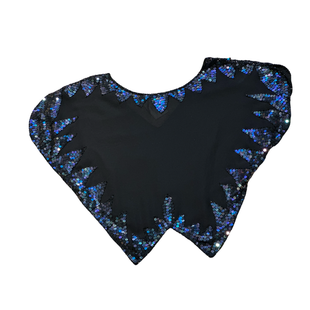 Top Negro con Lentejuelas Mariposa