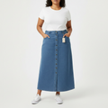 Falda Denim Button Front Midi