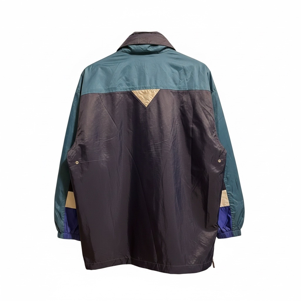 Parka Cortaviento Color Block Azul