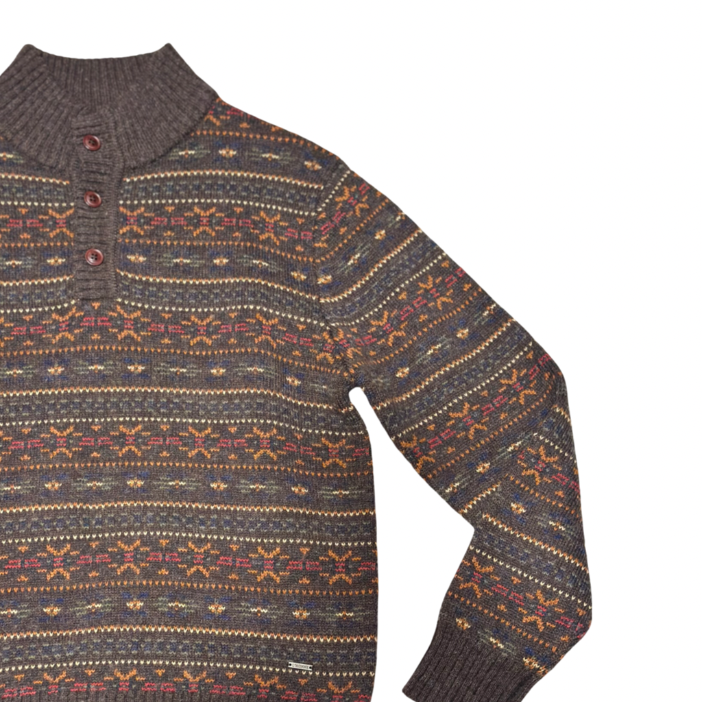 Sweater de Lana con Diseño Fair Isle