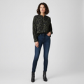 Blusa VNTG Negra con Estampado Dorado