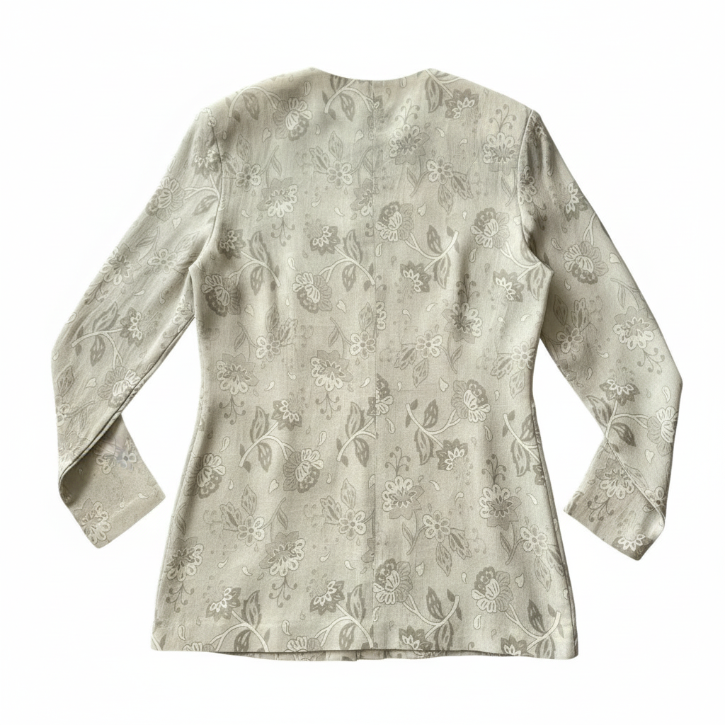 Blazer Jacquard Floral Ivory