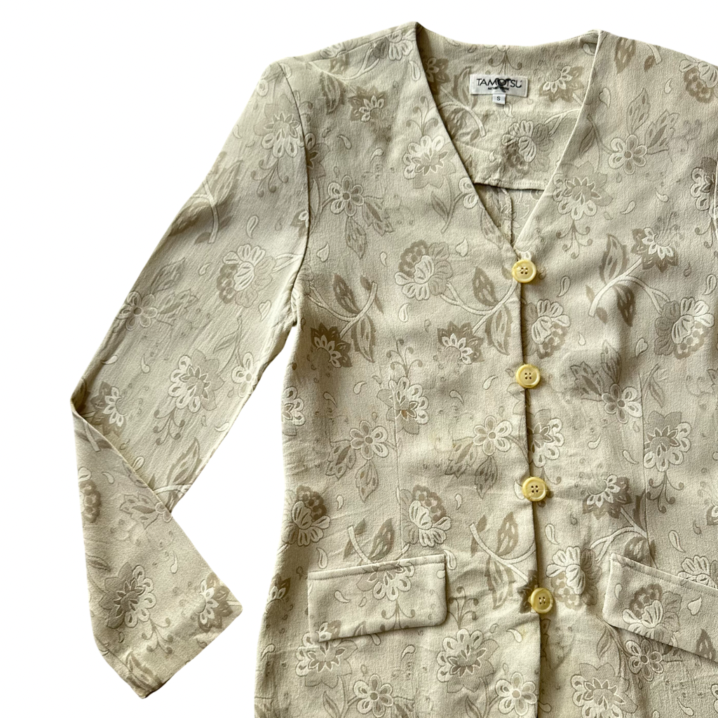 Blazer Jacquard Floral Ivory