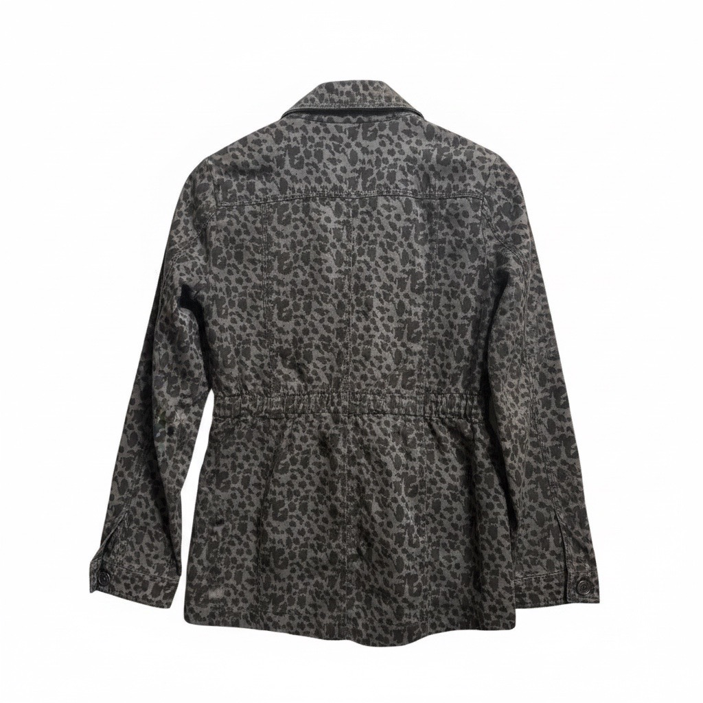 Chaqueta Animal Print Gris Oscuro