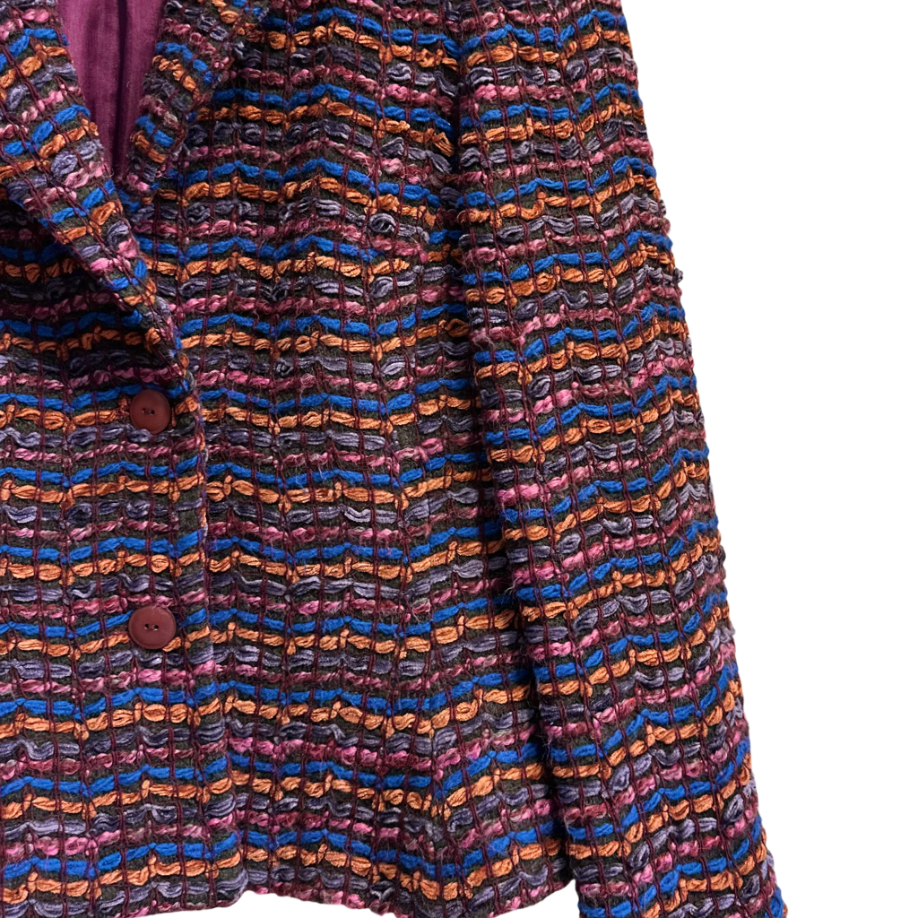 Blazer Texturizado Multicolor con Lazo en la Espalda