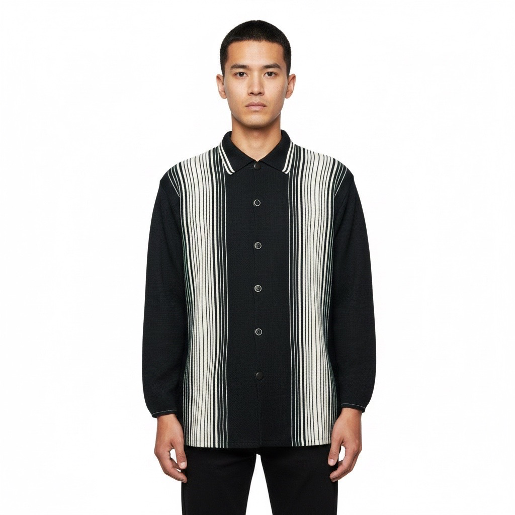 Cardigan VNTG italiano Blanco y Negro