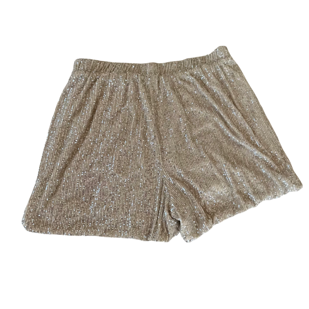 Shorts Dorado de Lentejuelas con Pretina Elasticada
