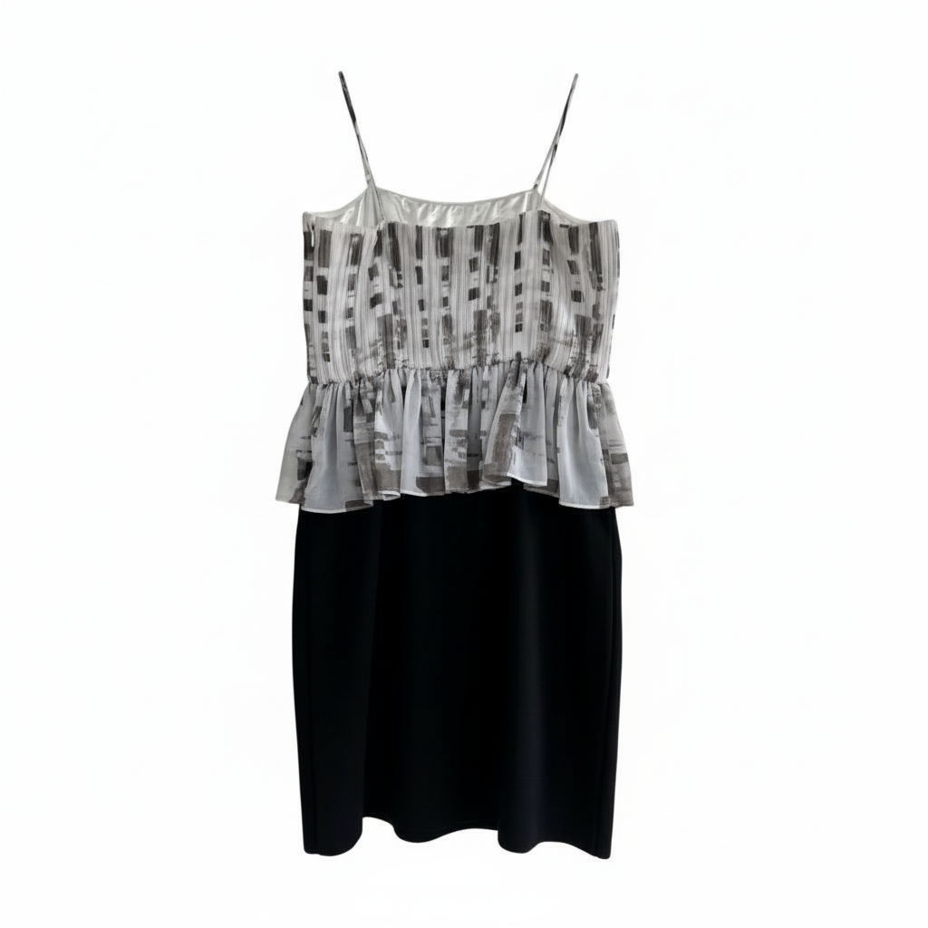 Vestido Midi Bicolor Abstracto VNTG
