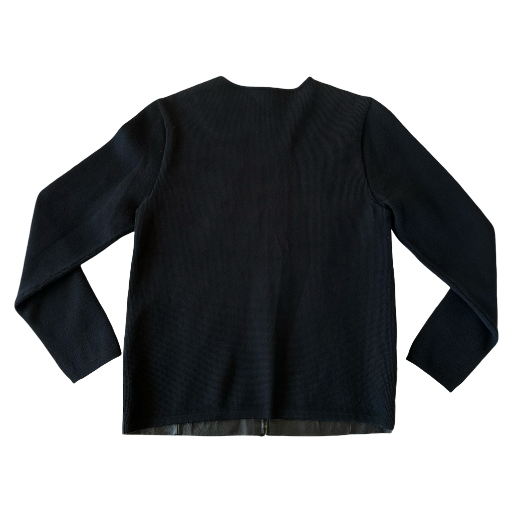 Chaqueta Leather Knit Mix Black