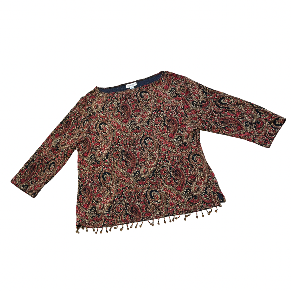 Blusa VNTG Paisley con Flecos Decorativos