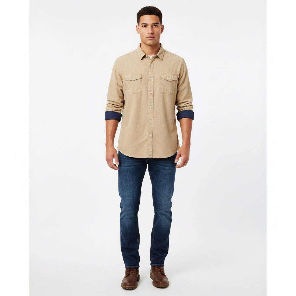 Camisa Cotelé Color Camel