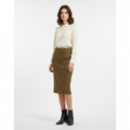 Falda Midi VNTG de Lana Café Jaspeada