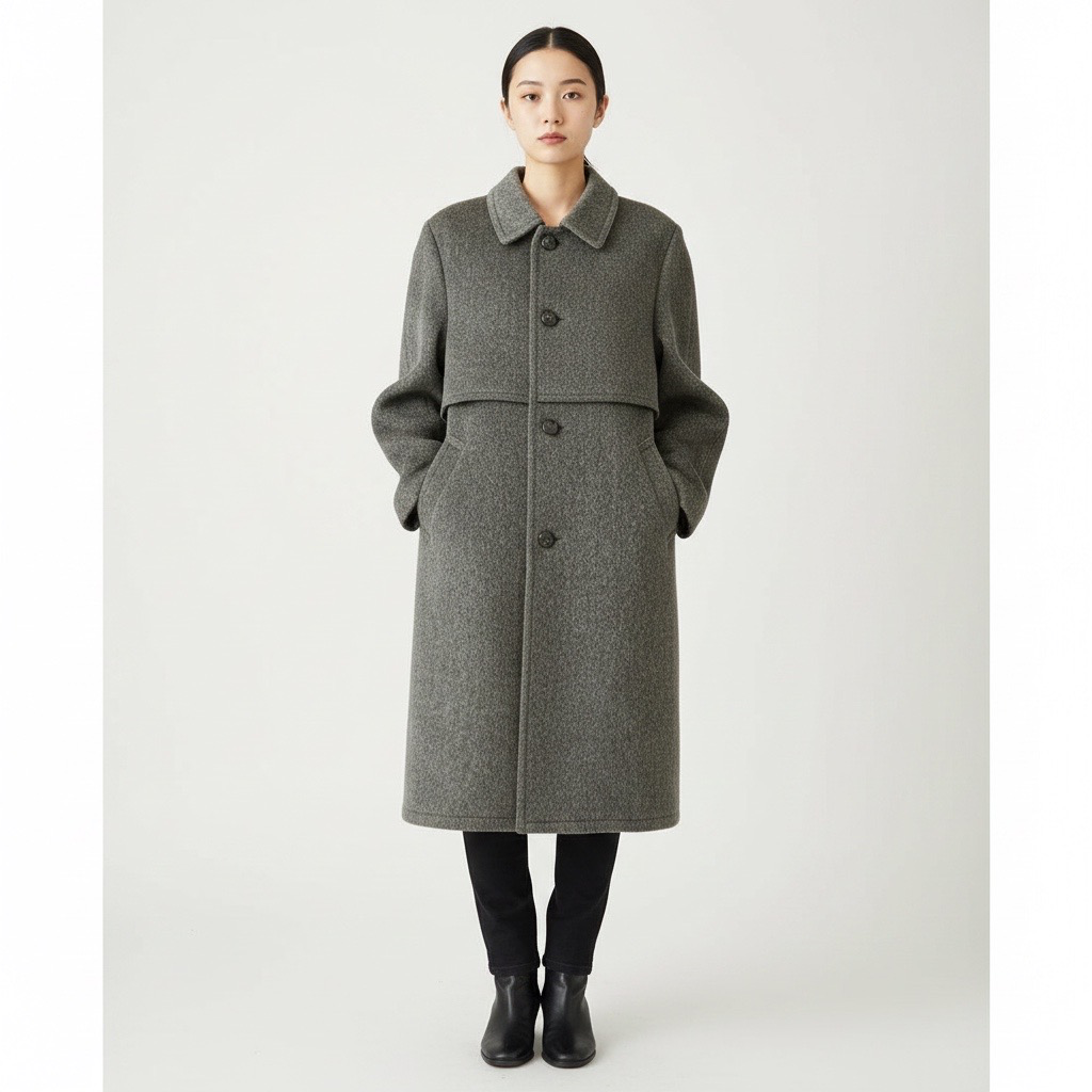 Abrigo San Giorgio by Drago Gris Oliva Lana Made in Italy