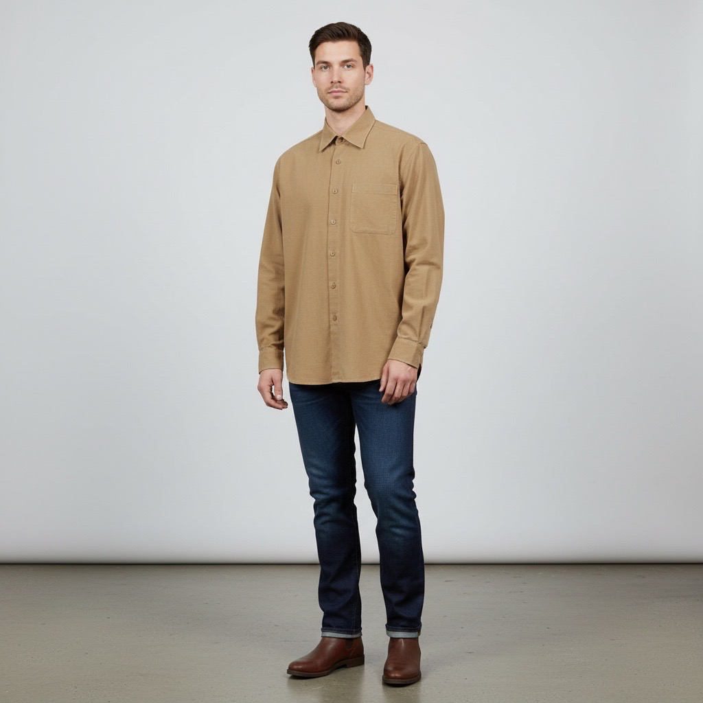 Camisa VNTG Cotelé Camel