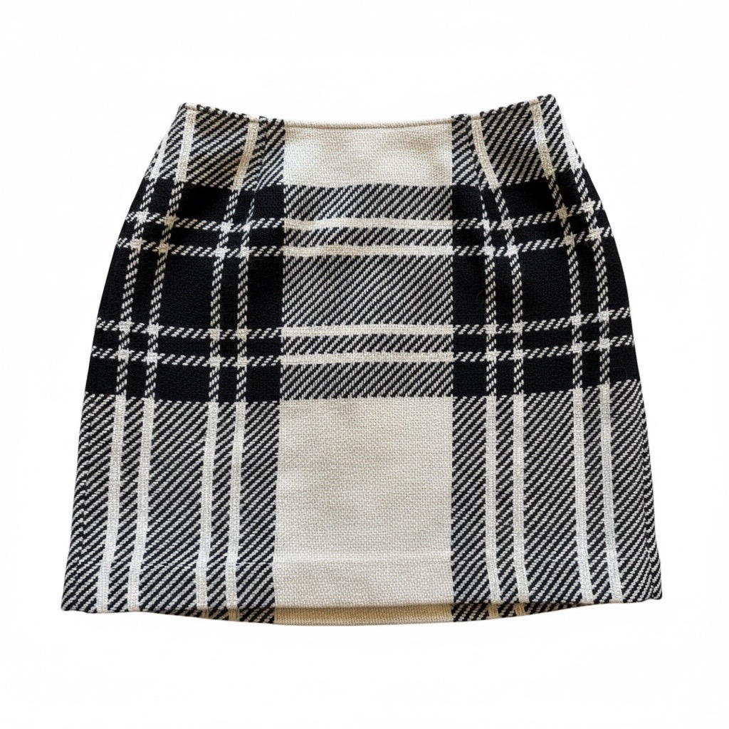 Falda Jones New York Cuadros Blanco & Negro