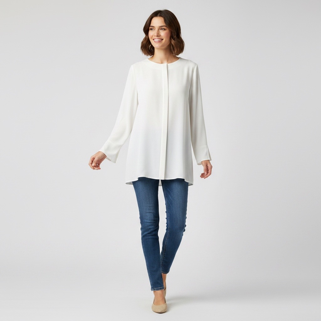 Blusa Blanca Semitransparente