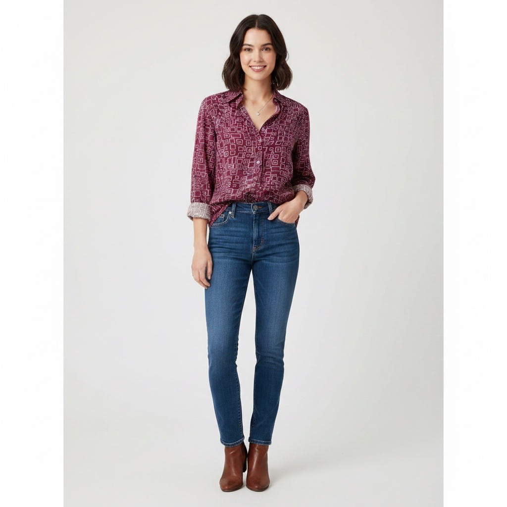 Blusa Geométrica Burdeo Ide