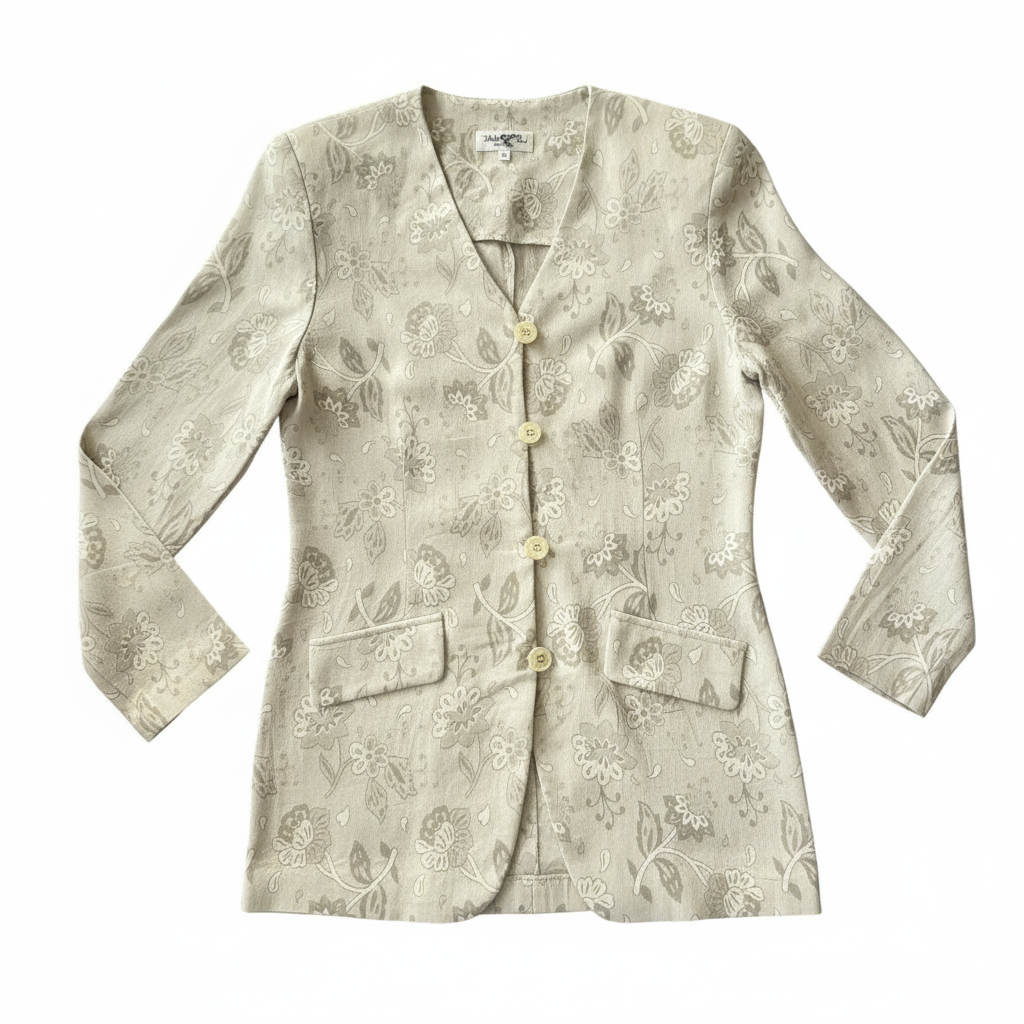 Blazer Jacquard Floral Ivory