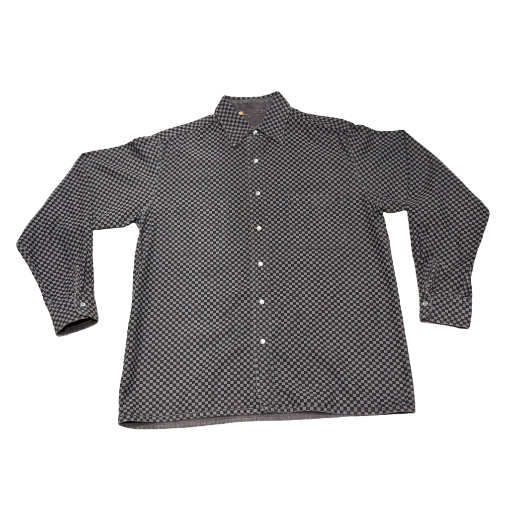 Camisa Gris con Estampado Geométrico