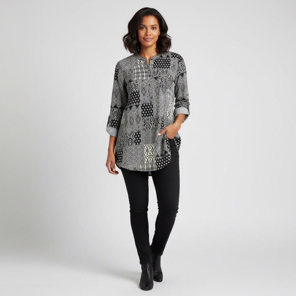 Blusa Estampada Patchwork