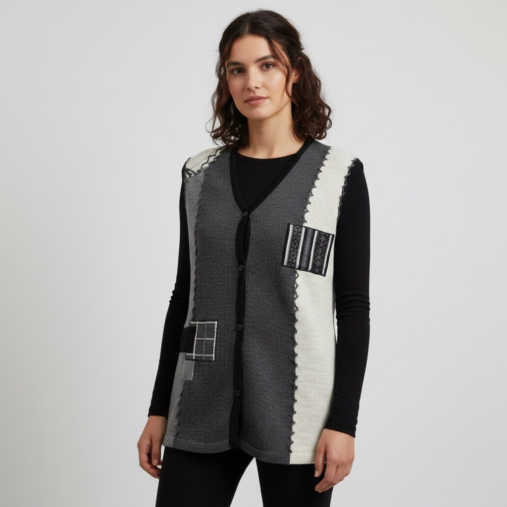 Chaleco Tejido VNTG Patchwork