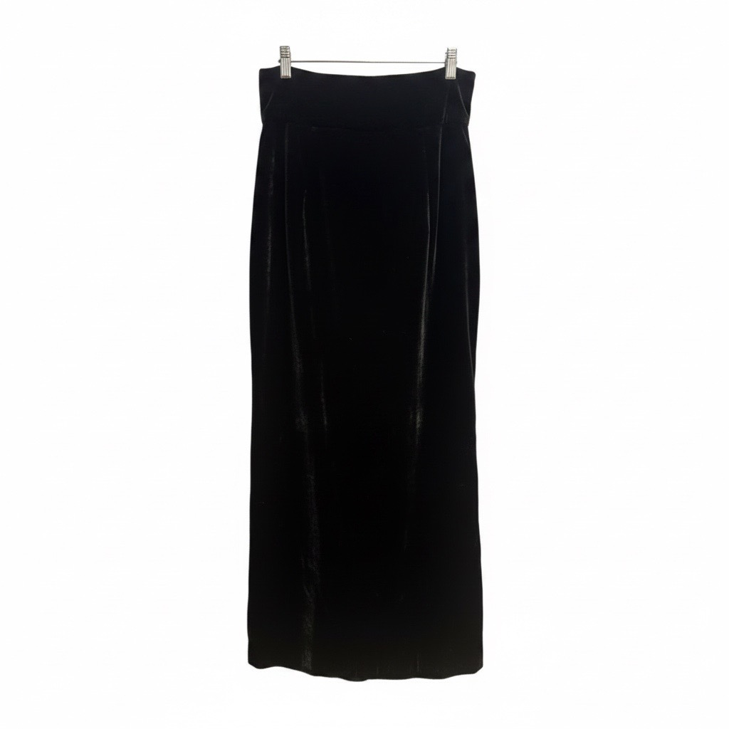 Falda Maxi VNTG de Terciopelo Negro