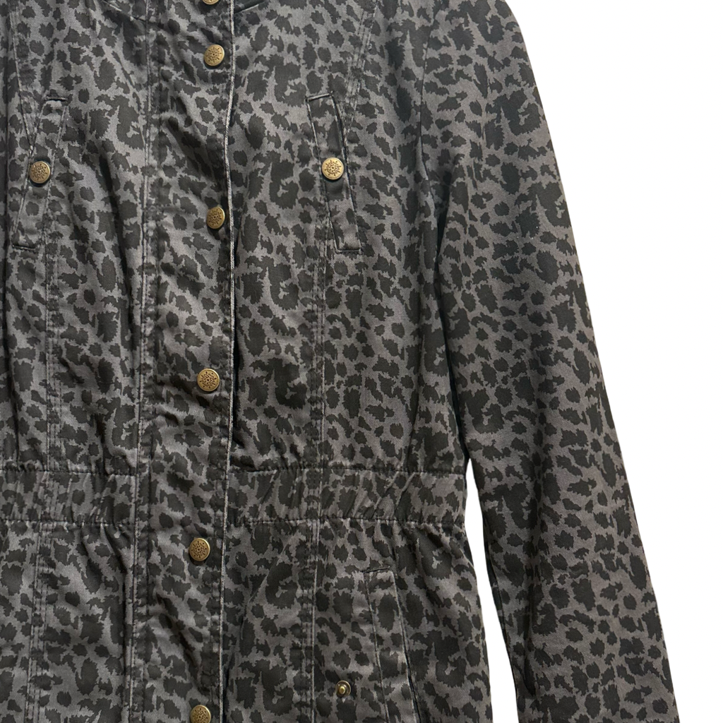 Chaqueta Animal Print Gris Oscuro