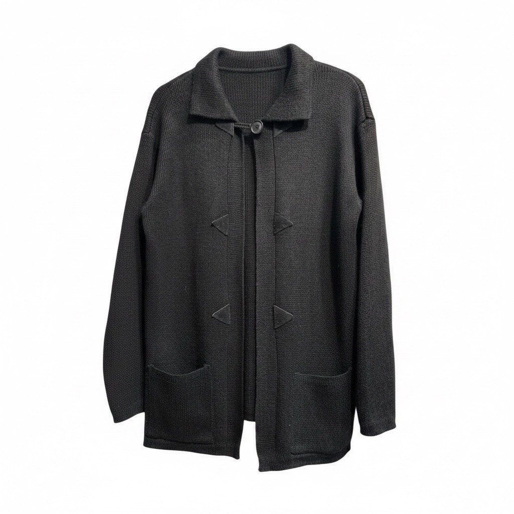 Cardigan Tejido Negro de Punto Grueso