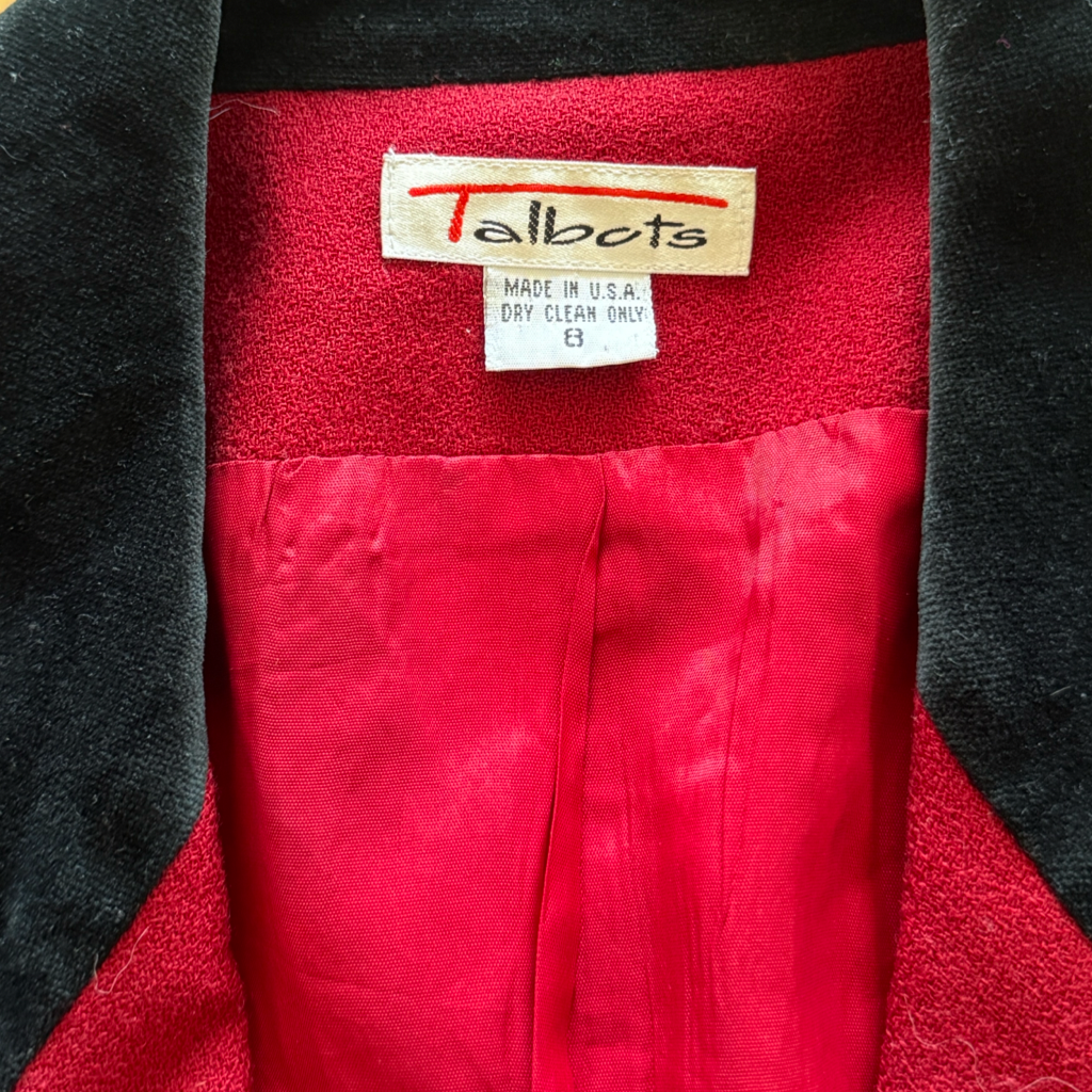 Blazer Talbots Rojo con Detalles en Negro