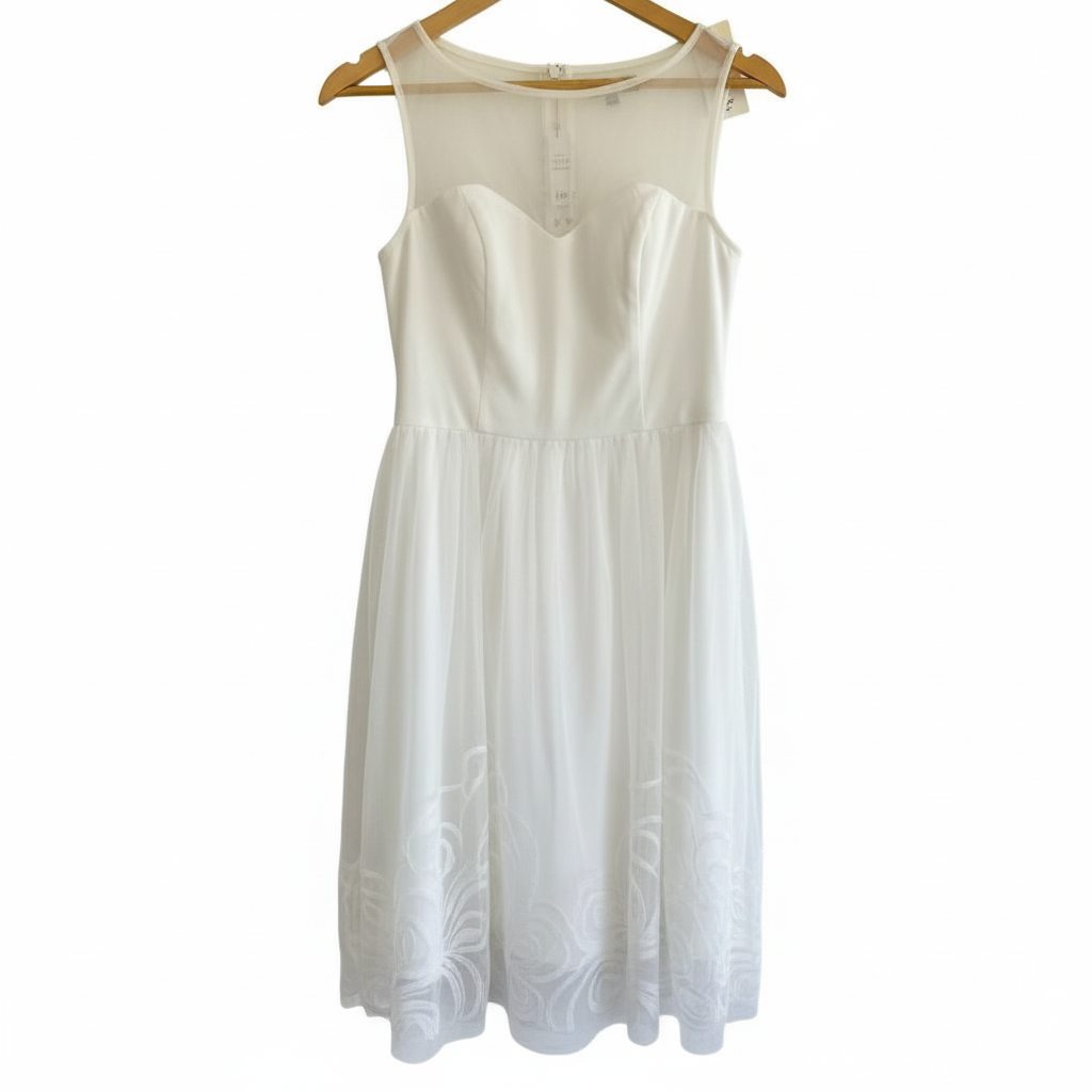 Vestido Blanco Midi Tul