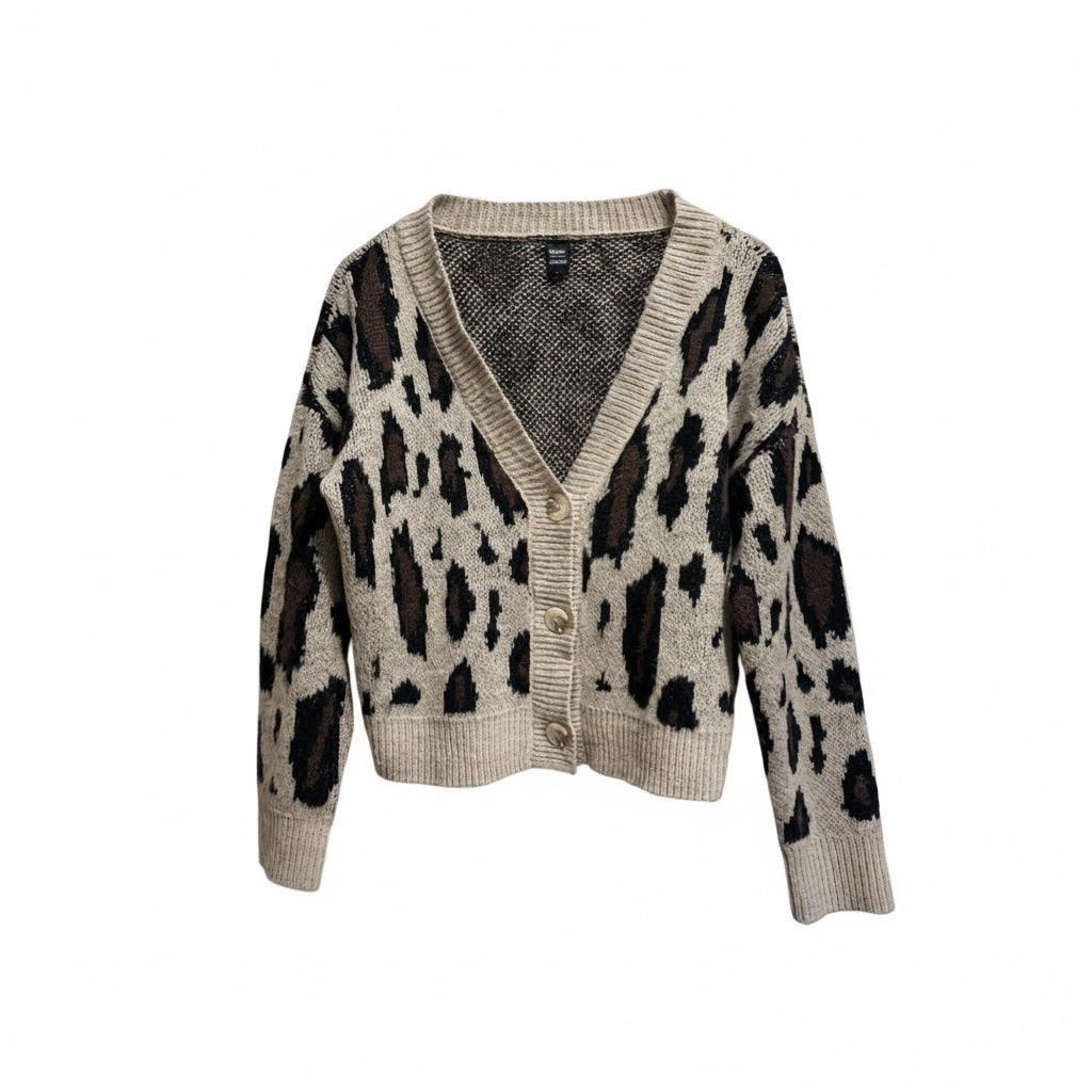 Cárdigan Animal Print Beige