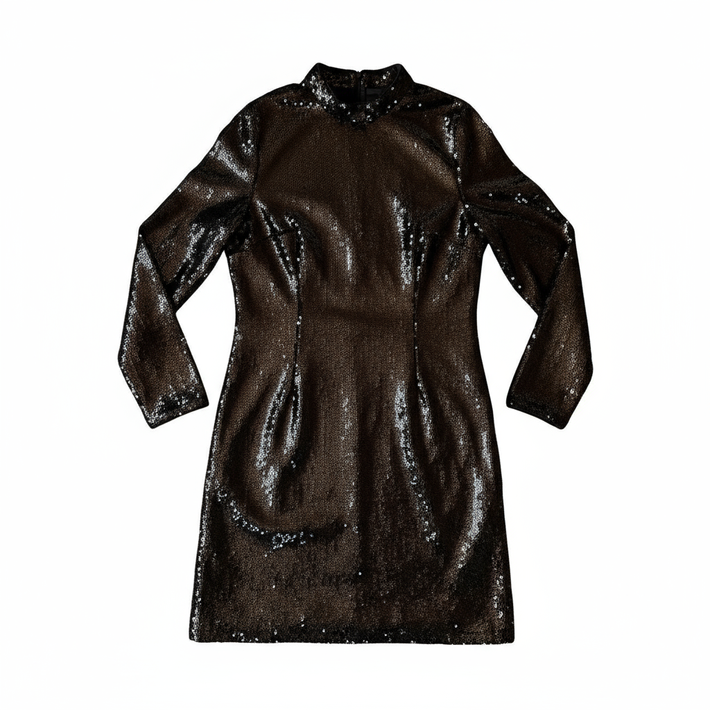 Vestido Cocktail Lentejuelas Negro