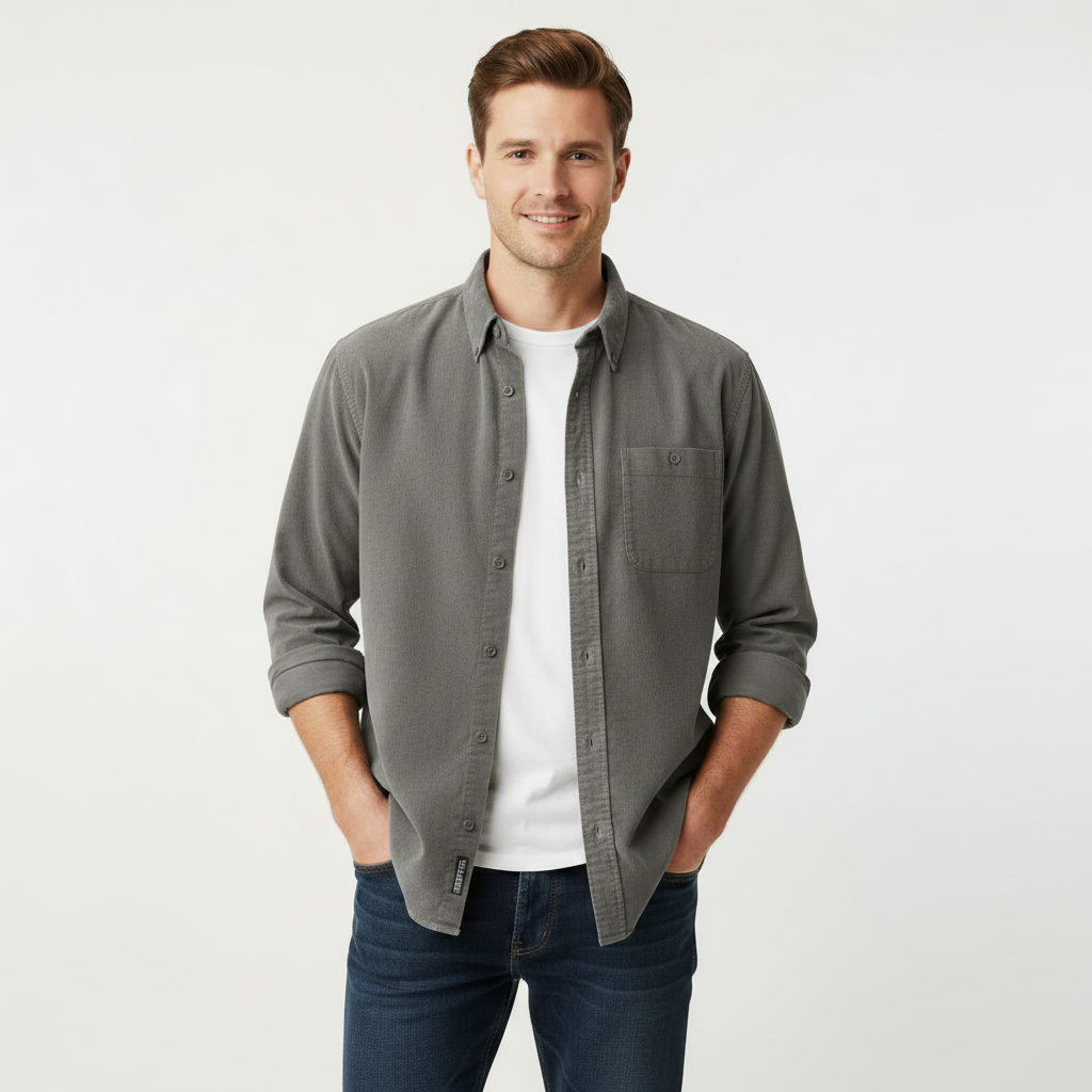 Camisa VNTG Cotelé Gris
