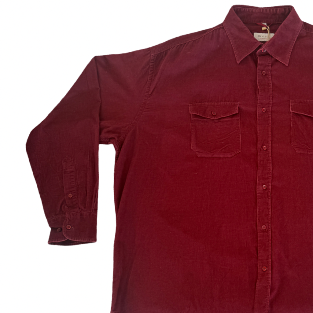 Camisa VNTG Cotelé Burdeo