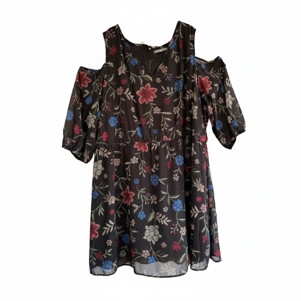 Vestido VNTG Floral Negro