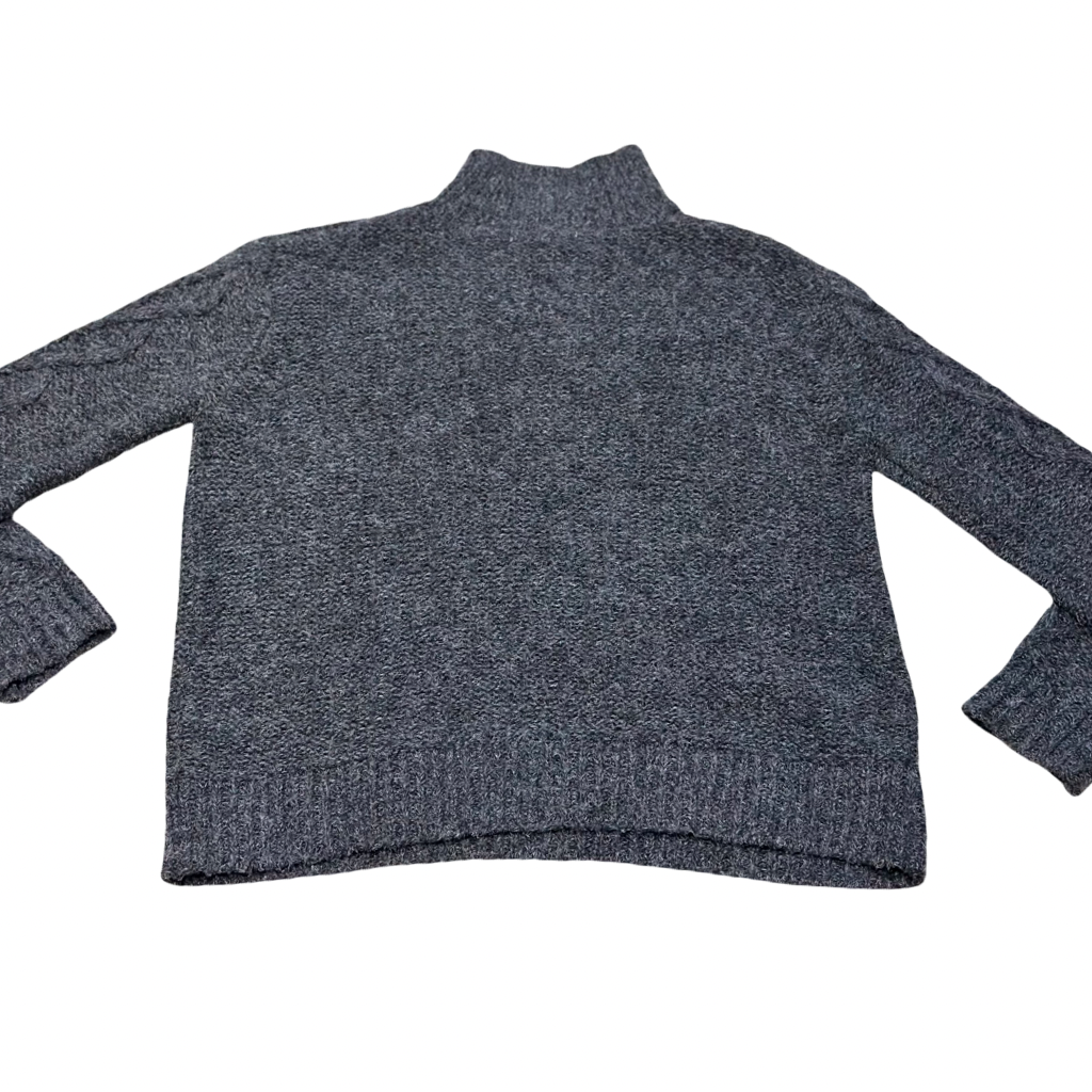 Chaleco de Cuello Alto Trenzado Gris