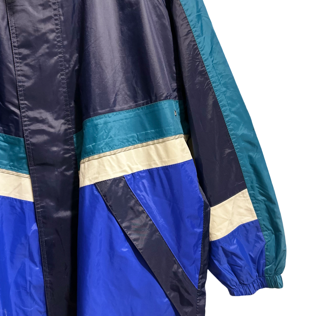 Parka Cortaviento Color Block Azul