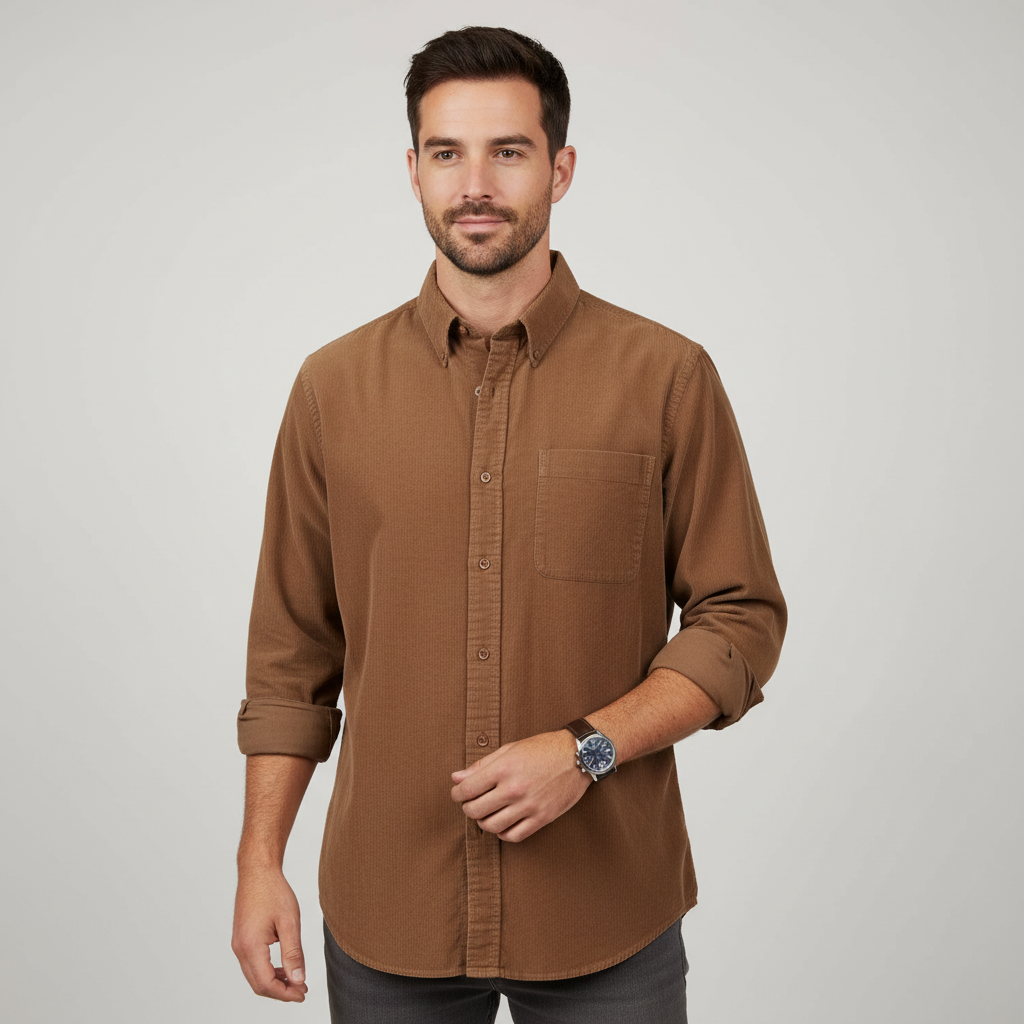 Camisa VNTG Cotelé Camel