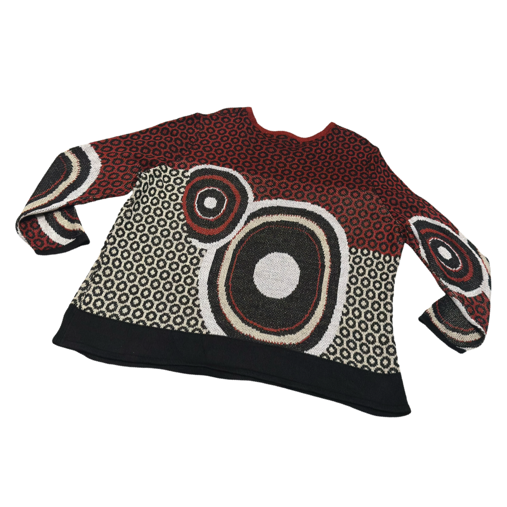 Sweater  Oversize Geométrico Rojo y Negro