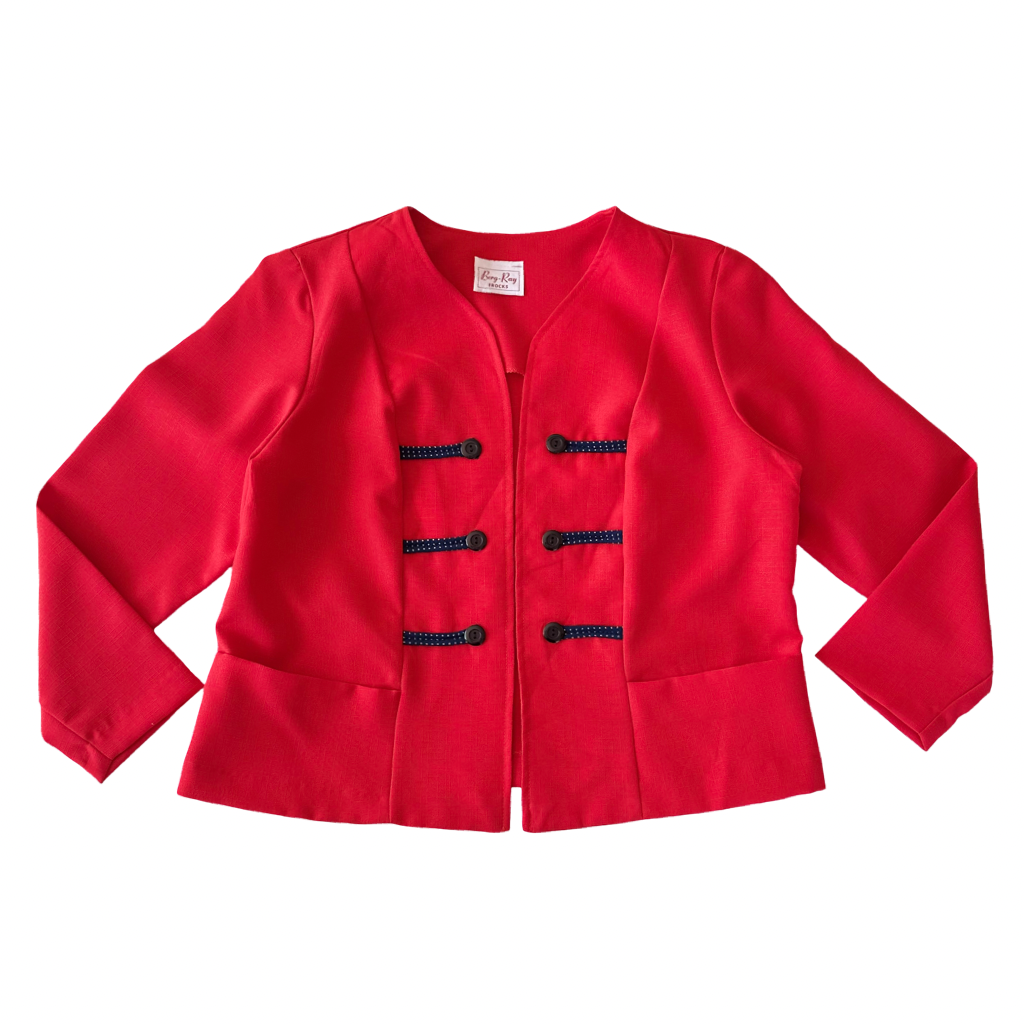 Blazer Rojo Statement Estilo Militar