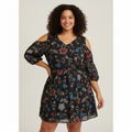Vestido VNTG Floral Negro