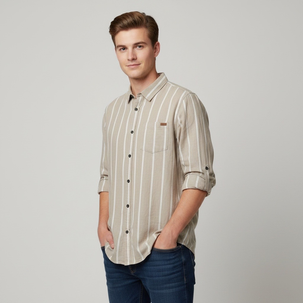 Camisa Skylark a Rayas Beige