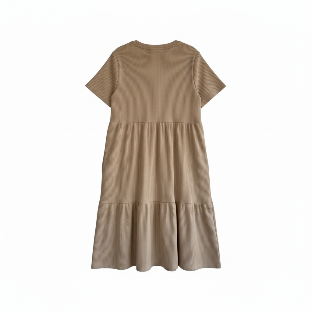 Vestido VNTG Beige Minimal – Corte Suelto