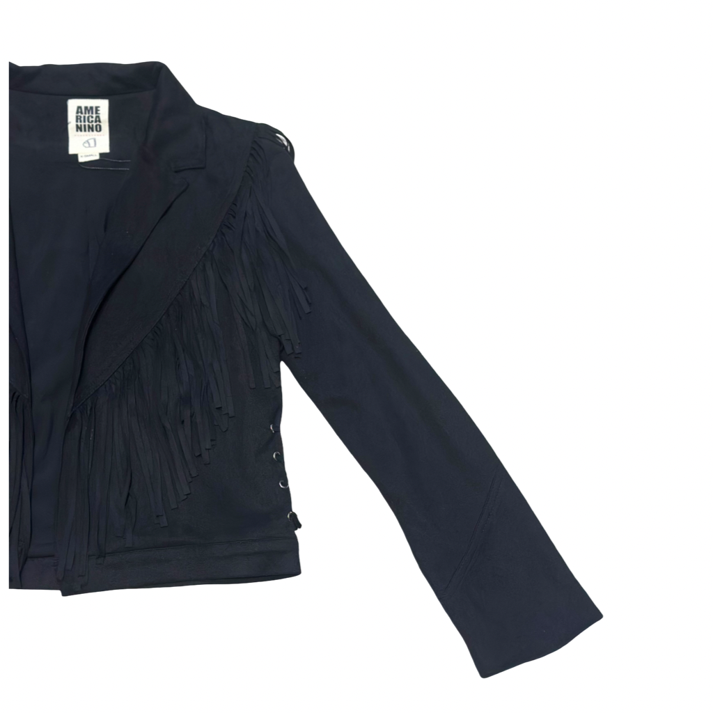 Chaqueta Negra con Flecos