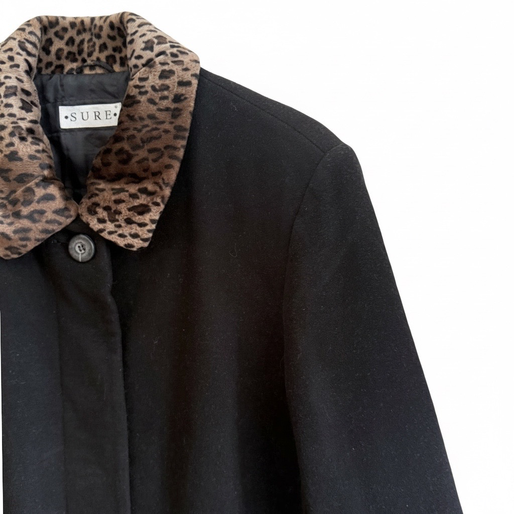 Abrigo VNTG Negro - Animal Print
