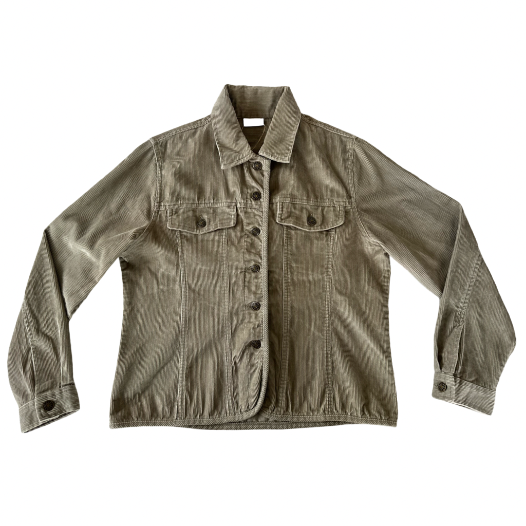 Chaqueta VNTG Cotelé Verde Grisáceo